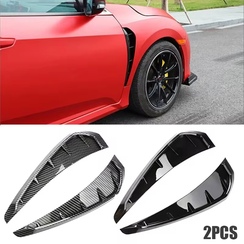 Crepe Pan Carbon - 2Pcs Car Shark Grille Car Leaf