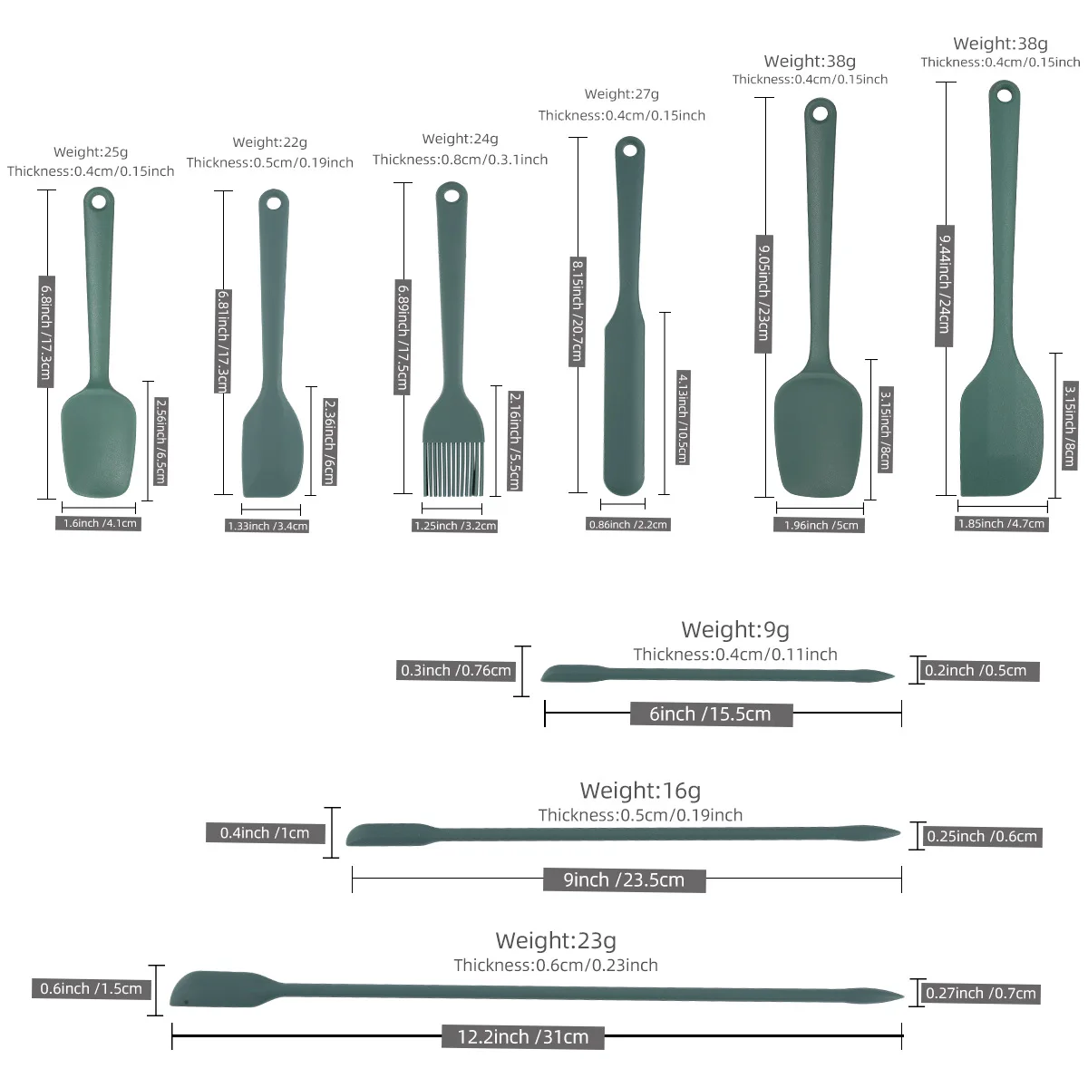 Silicone Baking Tool Set 6-pie - Okonomiyaki Spatula ulasan dan harga