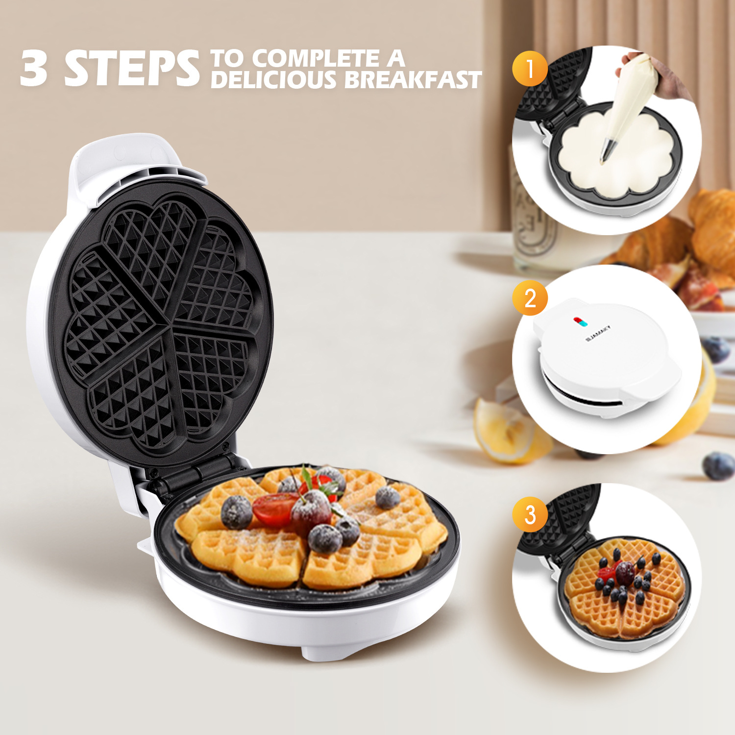 Breakfast Waffle Molds Egg Cak - Waffle Cone Maker ulasan dan harga